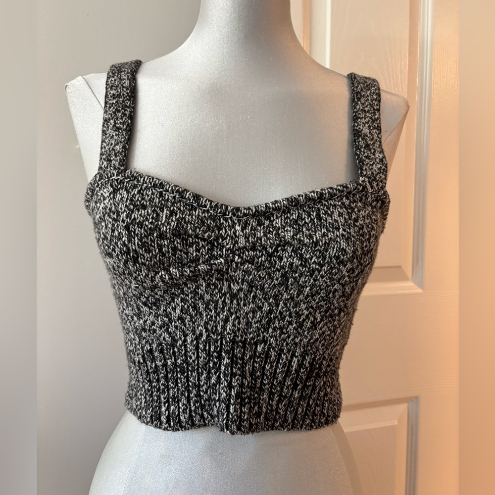 Zara Black and White Knitted Tank Top